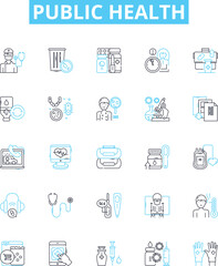 Public health vector line icons set. Public, Health, Safety, Hygiene, Wellness, Disease, Prevention illustration outline concept symbols and signs