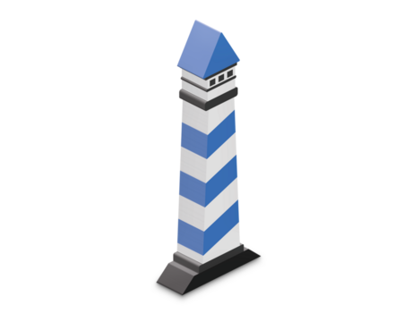Isometric PNG Sea lighthouse for navigation with decorated background modern vector design for graphics