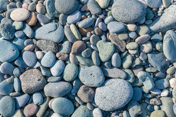 Abstract smooth round pebble sea texture background