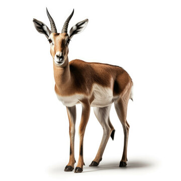 Gazelle Isolated On White Background - Generative AI