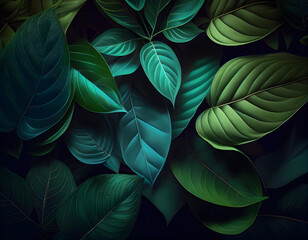 abstract background with leaves, generative ai