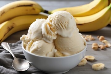 Frozen treat. Sweet Banana Ice Cream. Enjoy a creamy, fruity, and refreshing dessert that's dairy-free and vegan. Generative AI