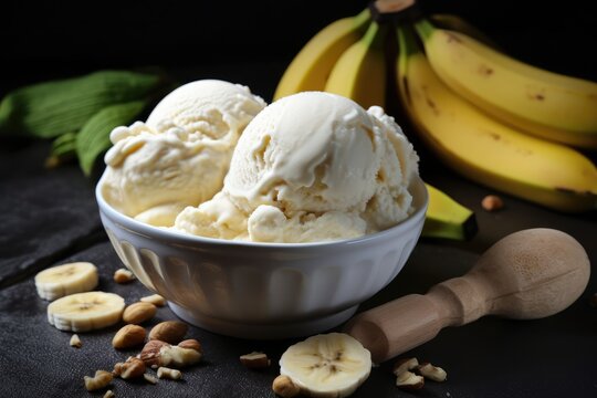 Frozen treat. Sweet Banana Ice Cream. Enjoy a creamy, fruity, and refreshing dessert that's dairy-free and vegan. Generative AI