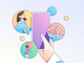 Holiday Shopping E-Commerce Online Shopping People Flat Vector Concept Operation Hand Drawn Illustration
