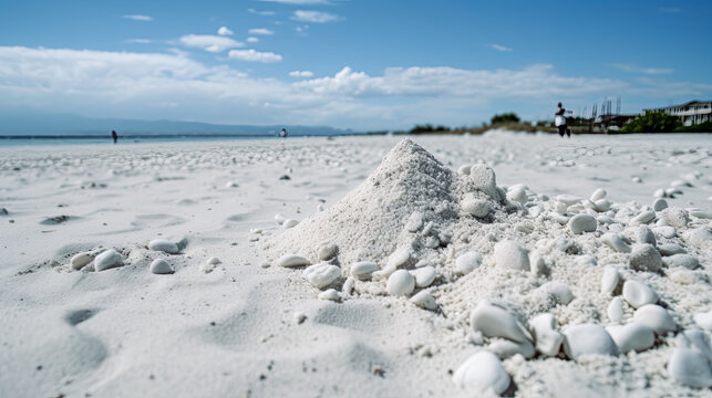 White sand and the sea. Generative Ai.
