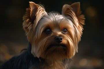 Naklejka premium Yorkshire Terrier, small dog, Generative AI