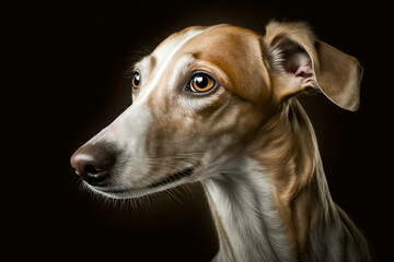 Captivating Azawakh Dog Image on Dark Background - Showcasing the Breed's Elegance and Athleticism