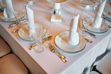 table set for a dinner