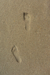human footprint on sand