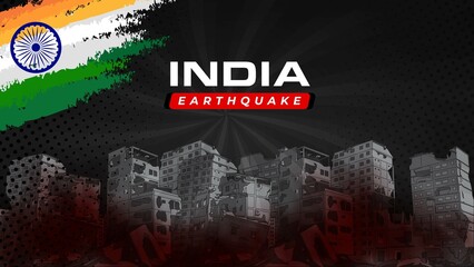 Earthquake in India - Building Collapse Background