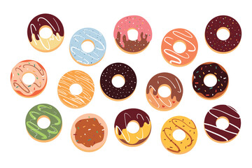 cute cartoon doughnut sticker set