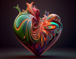 heart shaped ornament, colorful, generative ai