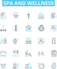 Spa and wellness vector line icons set. Spa, Wellness, Relaxation, Beauty, Therapy, Massage, Hot Stone illustration outline concept symbols and signs