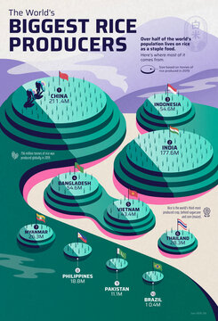 World's biggest rice producers, illustration