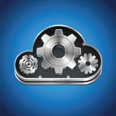 Hi-Tech networking concept. Business wireless cloud illustration. Cloud computing highly detailed icon.