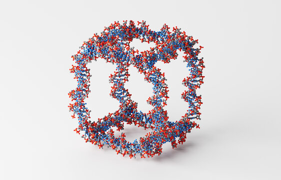 DNA cube, molecular model