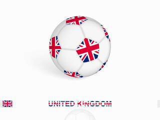 Soccer ball with the United Kingdom flag, football sport equipment.