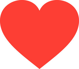 Red heart icon as a concept of love, flat design style