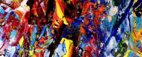 Colorful abstract background wallpaper. Modern motif visual art. Mixtures of oil paint. Trendy hand painting canvas. Wall decor and Wall art prints Idea. 3D Texture. Art object	