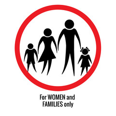 Family Zone sign with people icon onle for families kids woman women Suitable and perfect for many purposes.