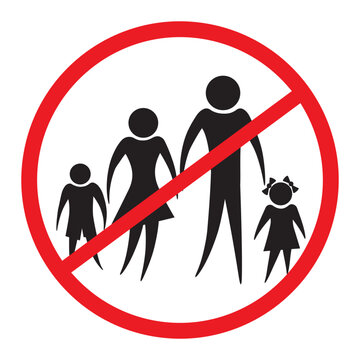 No Family Sign. No Kids Vector Sign