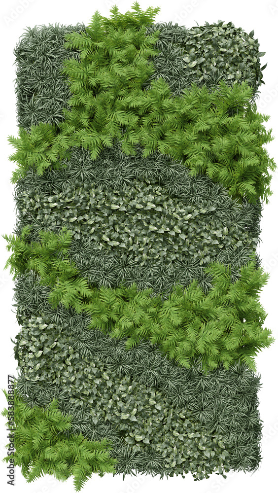 Aufkleber realistic green wall. 3d rendering of isolated objects.