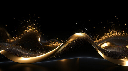 Gold and black 3D Abstract Background
