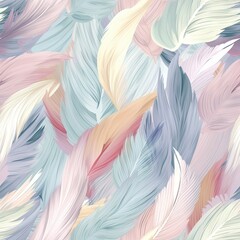 seamless pattern with feathers , ai generated