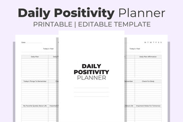 Daily Positivity Planner KDP Interior