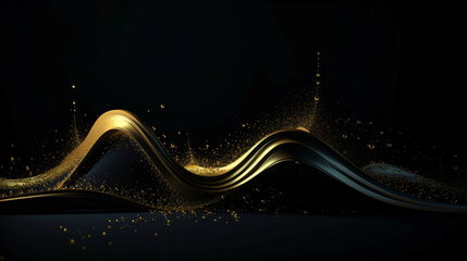 Black and Gold 3D Abstract Background