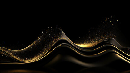 Black and Gold 3D Abstract Background