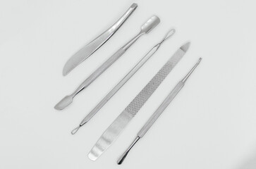 manicure set on a white background
