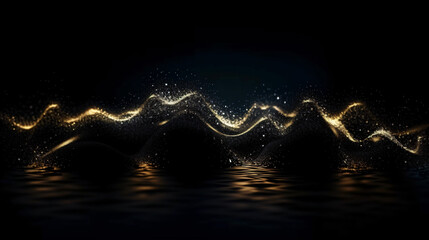 Black and Gold 3D Abstract Background