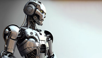 robot humanoid thinking. Generated AI