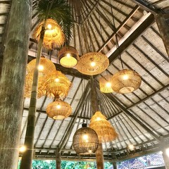 Traditional Bamboo Art Lamp in Coffee Shop