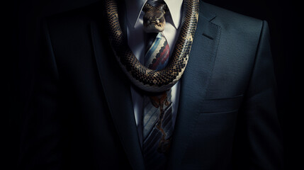 A snake in a suit and a tie. Generative Ai