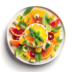 citrus fruit salad with lemon.ai generative