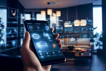 Smart home management system using augmented reality, concept future, generative ai