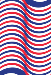 Fototapeta premium France flag smooth wave color blue white red template lines vector illustration