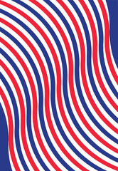 Fototapeta premium France flag color wavy seamless ribbon blue white red template lines vector illustration