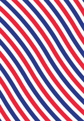 tilted diagonal curved moving seamless wavy pattern France flag color blue white red template lines vector illustration