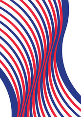 France flag seamless wavy ribbon color blue white red template lines vector illustration