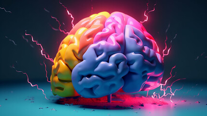 Brainstorming - storm in the brain - colorful ideas - creativity - splash art