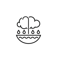 Rainwater harvesting system sign. Editable vector illustration