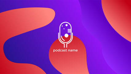 PODCAST BACKGROUND COLORFUL GRADIENT WITH COPY PASTE AREA DESIGN VECTOR. GOOD FOR COVER DESIGN, BANNER, WEB,SOCIAL MEDIA