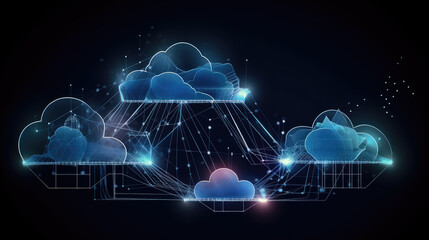 Cloud-Service-Technologie, Server in den Wolken, Generative AI