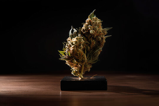 Single Weed Bud Bonzai Very Close Shot | Cannabis Macro | Cannabis Leaf