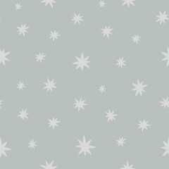 Grey seamless pattern with grey stars