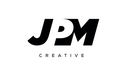 JPM letters negative space logo design. creative typography monogram vector	