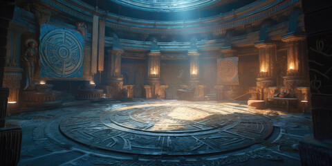 Obraz premium Legends of the Lost Civilization: Exploring the Magical Core of the Ancient Ruins, Generated by AI